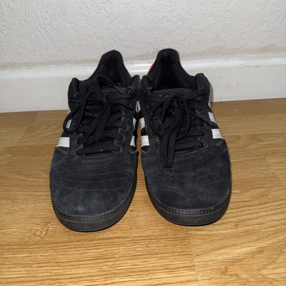 Adidas Men's Busenitz Rare Color Suede Skate Soccer Shoes Black White Red 12 - Picture 2 of 9